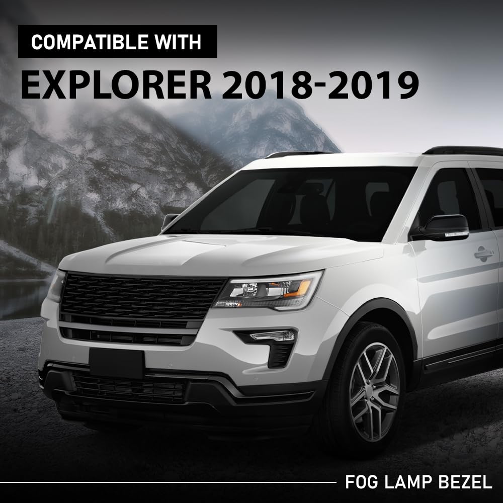 G-PLUS Pair Front Fog Light Cover Lamp Bezel, Compatible with Ford Explorer 2018 2019, LH Driver & RH Passenger Side 2PCS, FO1039181, FO1038181