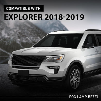 G-PLUS Pair Front Fog Light Cover Lamp Bezel, Compatible with Ford Explorer 2018 2019, LH Driver & RH Passenger Side 2PCS, FO1039181, FO1038181