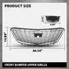 G-PLUS Bumper Grille Grill W/O Camera Front Upper Compatible with Cadillac XT4 2021-2023 84536239, 84658410, 84504262 Chrome Black