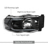 G-PLUS LED Headlights Assembly Compatible with Dodge Ram 1500 2002-2005, Fit Dodge Ram 2500 3500 2003-2005 Headlamps Assembly, Clear Lens Black Housing Clear Reflector, faros delanteros