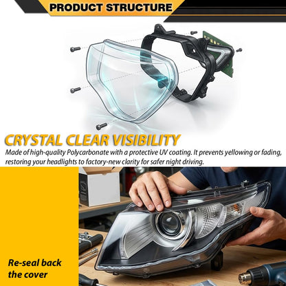 G-PLUS Headlight Lens Cover Compatible with BMW 4-Series F32 F33 F36 2018-2020 Fit BMW M4 F82 F83 2018-2020 Left & Right Pair Front Headlamp Lens Cover Clear