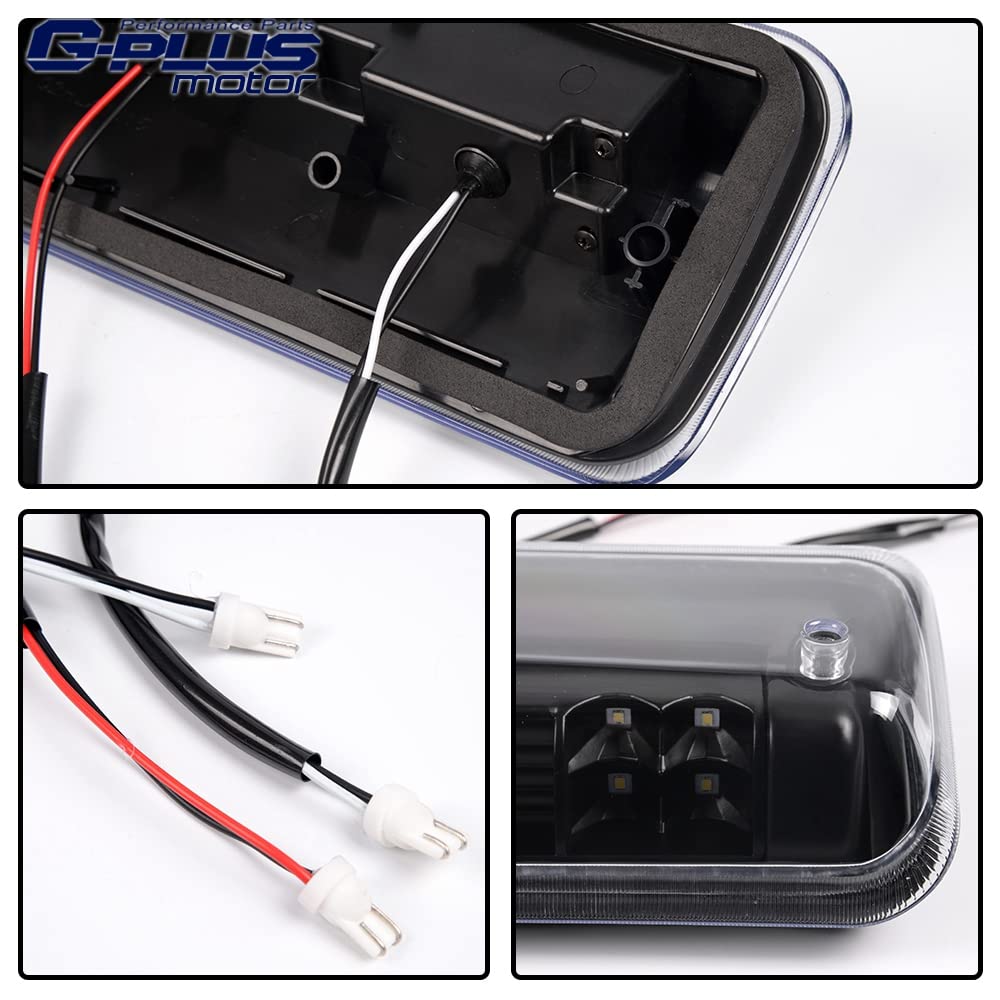 G-PLUS Rear LED Third Brake Light Compatible With 2004-2008 Ford F150 3RD Cargo Led Tail Lamps (Clear Lens Black Housing)