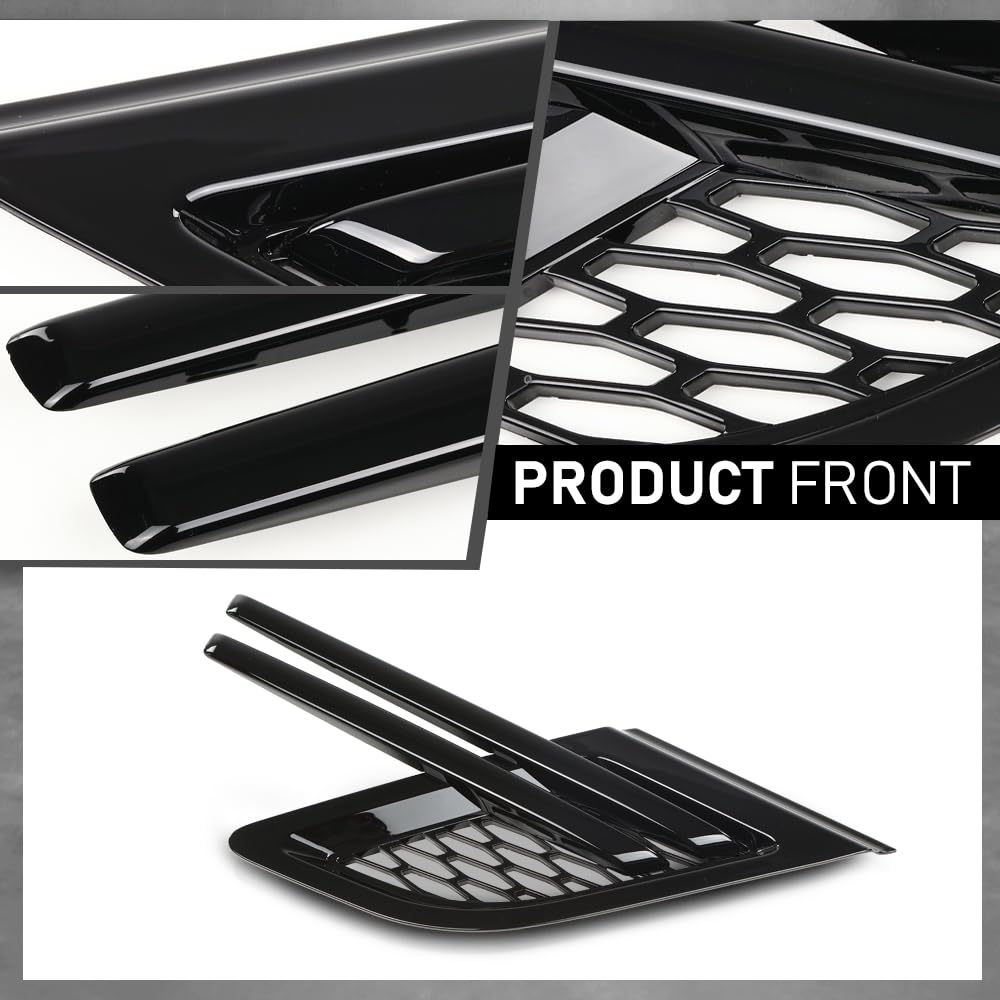 G-PLUS Fender Vent Grille Trim Louver Compatible with Land Rover Range Rover Sport 2014-2017 Without SVR Black