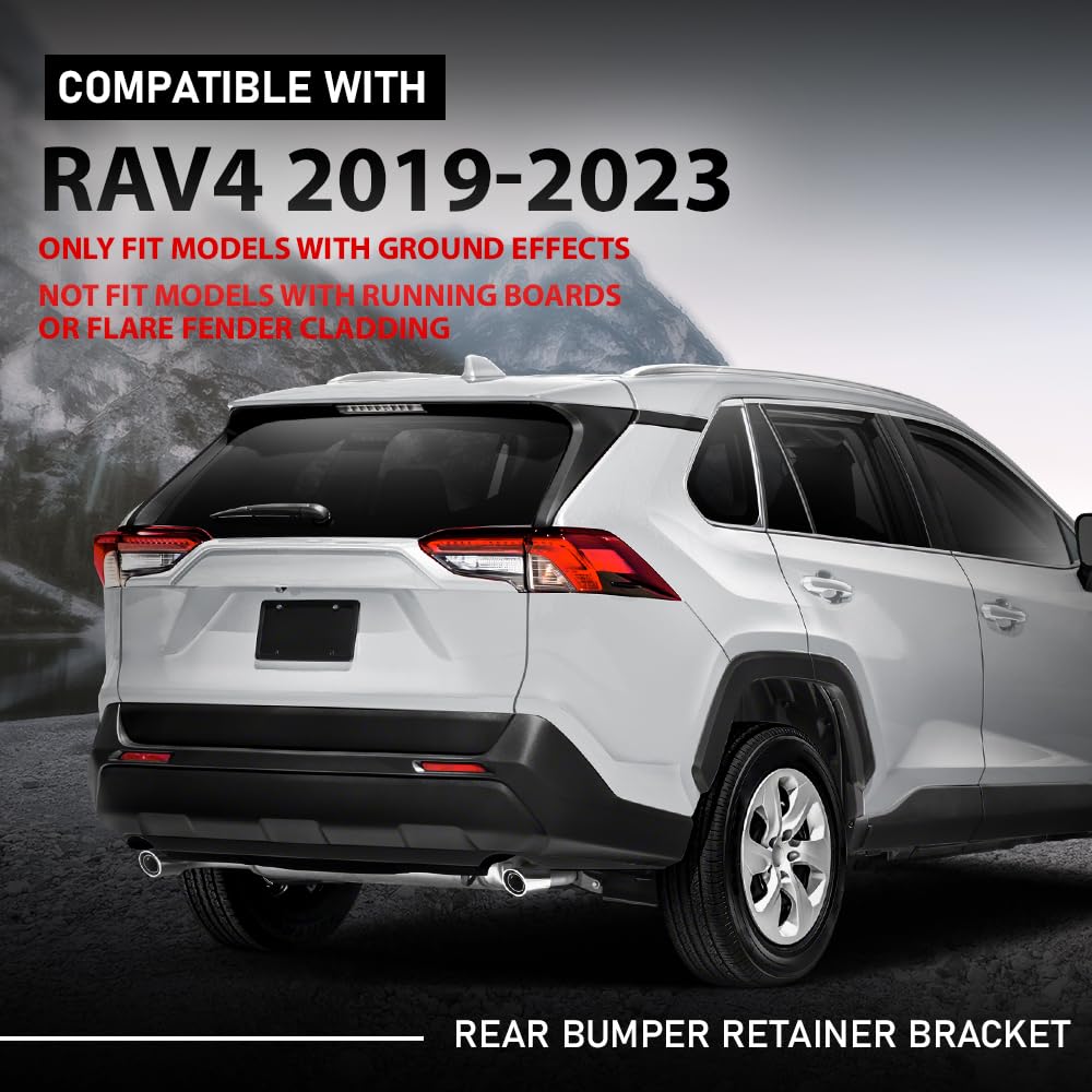 G-PLUS Rear Bumper Face Bar Support Retainer Bracket Compatible with Toyota RAV4 2019-2023,Not Fit Models with Running Boards or Flare Fender Cladding,Only Fit Models with Ground Effects 525620R070