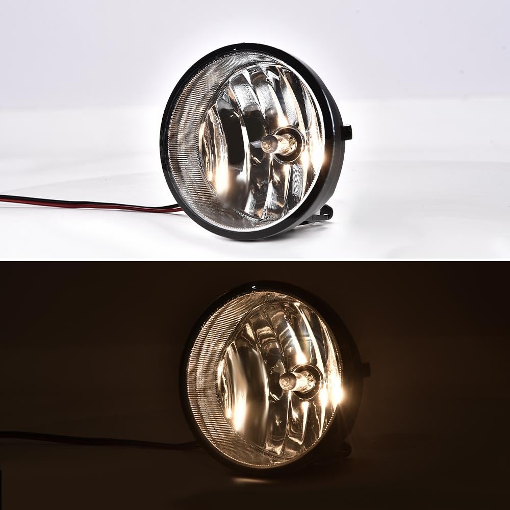 G-PLUS Front Bumper Fog Lights Assembly Compatible with Toyota Tacoma 2005 2006 2007 2008 2009 2010 2011 Left & Right Smoky Lens Chrome Housing