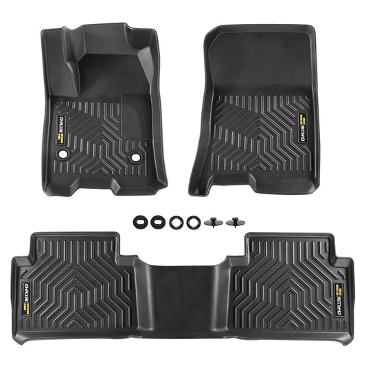 G-PLUS TPE Floor Mats Cargo Liners Compatible with 2023-2024 Chevy Colorado Crew Cab/GMC Canyon Crew Cab 3PCS Floor Liners All Weather Full Cover Protection Black Front & 2nd Row Interior Accessories
