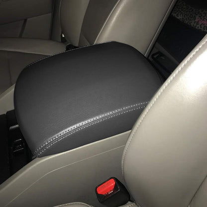 G-PLUS Gray Leather Center Console Lid Armrest Cover Compatible with 2009-2015 Honda Pilot (Leather Skin Only) Black