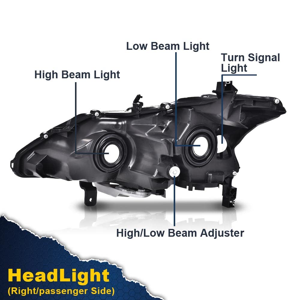 G-PLUS Headlights Compatible With 2013 2014 2015 Nissan Altima 4-Door Sedan Factory Style Automotive Halogen Model Headlamps,Black Passenger Side (Right),faros delanteros
