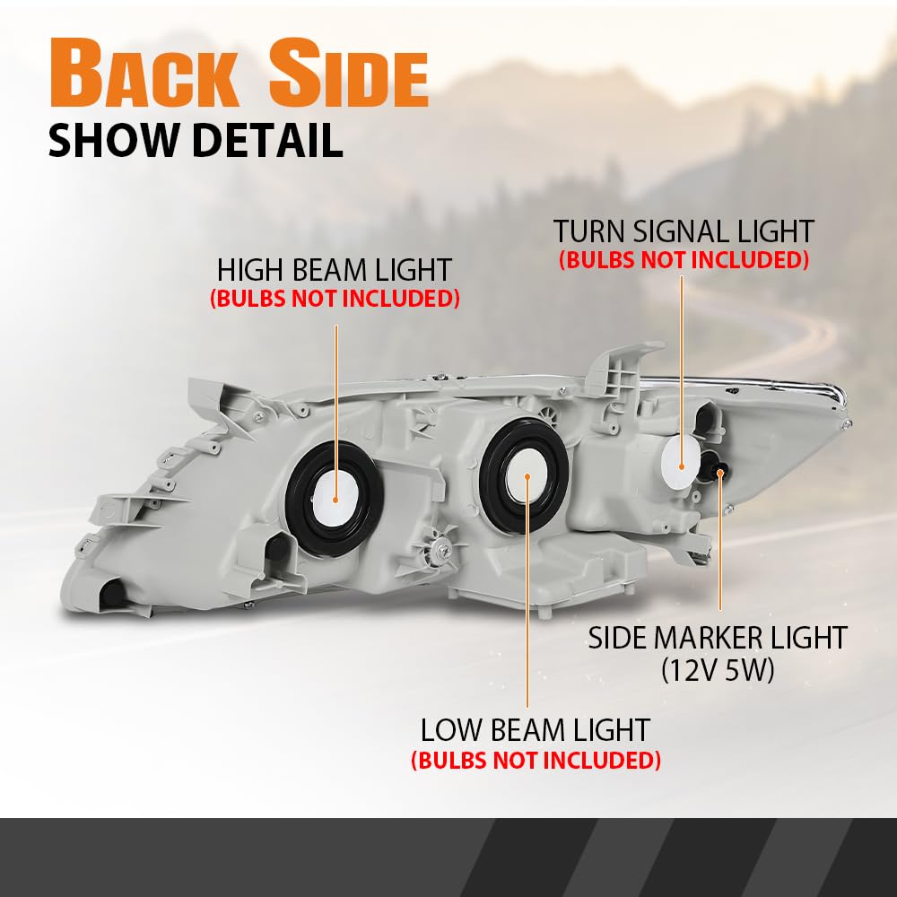 G-PLUS Headlight Assembly Front Headlamp Right Side Compatible with Toyota Camry 2007-2009 TO2502200, 20-6758-80, 20-6758-80-9, 206758801 OEM Fit Standard White