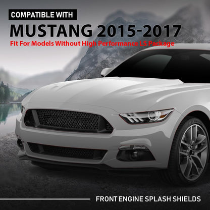 G-PLUS Front Engine Splash Shield, Compatible with Ford Mustang EcoBoost/GT/ V6 2015-2017, FR3Z17626B, FO1228144