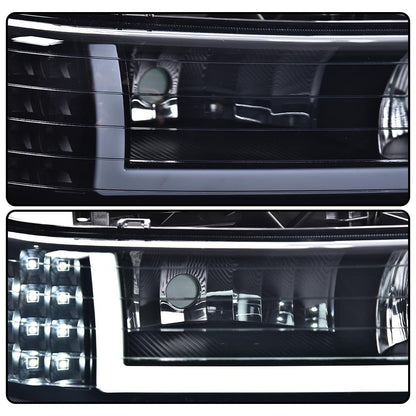 G-PLUS LED Headlights, Compatible with Chevy Silverado 1999-2002,Fit Chevy Tahoe/Suburban 1500 2500 2000-2006,Bumper Headlamps Smoky Lens Black Housing Amber Reflector