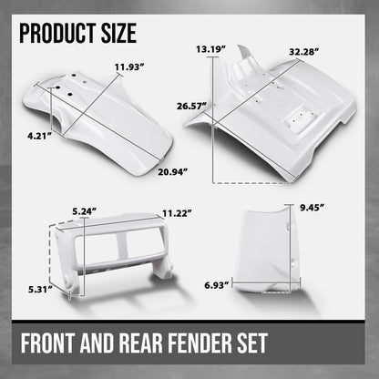G-PLUS Front & Rear Liner Fender Complete Set Compatible with Honda ATC350X 1985-1986 White