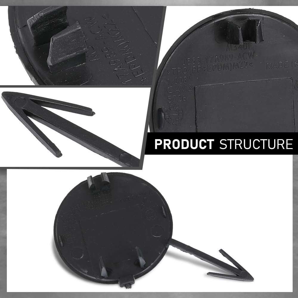 G-PLUS Front Bumper Tow Hook Eye Cover Cap Compatible with Ford Explorer (submodel: Base, Limited, Platinum, Sport, XLT) 2018-2019 JB5Z17A900AB, FO1029104 Black PP