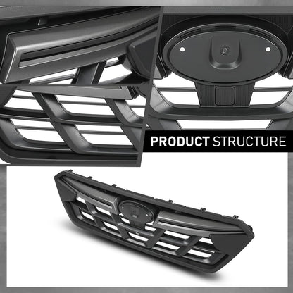 G-PLUS Front Bumper Grille Grill Dark Grey & Black Trim Compatible with Subaru Crosstrek 2021-2023 J1010FL320