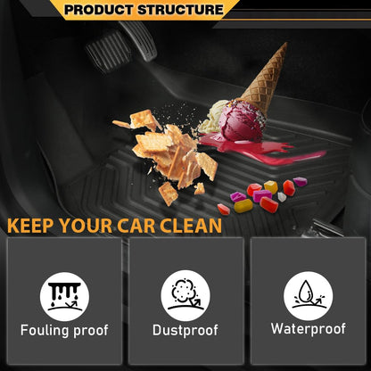 TPE Cargo Liners Compatible with Honda Pilot 2023 2024 2025 4PCS All Weather 1st & 2nd & 3rd Row Floor Liners Interior Accessories Cargo Liner
