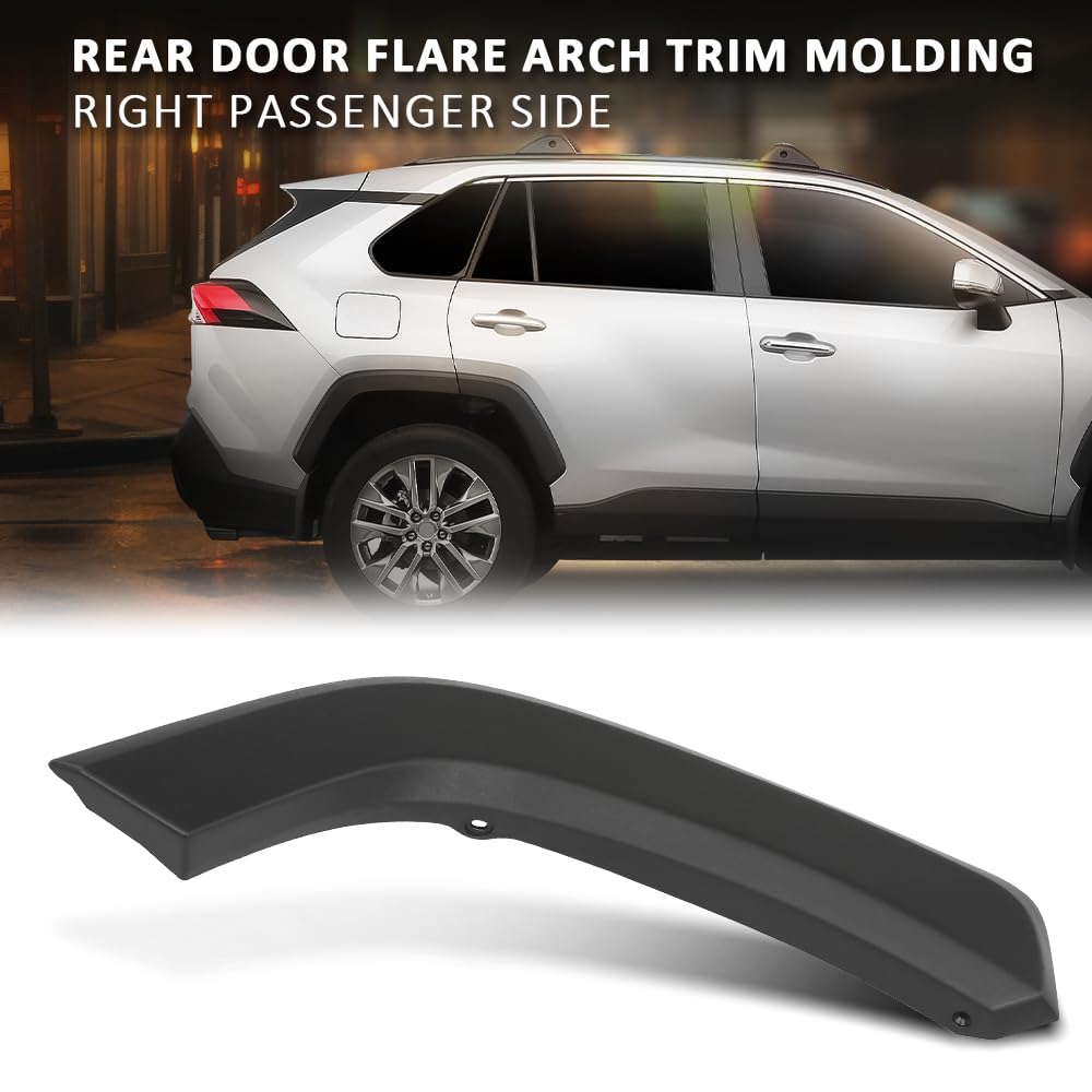 G-PLUS Rear Door Flare Arch Trim Molding RH Compatible with Toyota Rav4 2019-2024 75061-42010