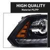 G-PLUS LED Projector Headlights Assembly Fit 2009-2012 Dodge Ram 1500 2500 3500,Front Headlamps Left& Right,Headlight Clear Lens Black Housing Amber Reflector,faros delanteros