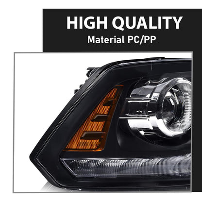 G-PLUS LED Projector Headlights Assembly Fit 2009-2012 Dodge Ram 1500 2500 3500,Front Headlamps Left& Right,Headlight Clear Lens Black Housing Amber Reflector,faros delanteros