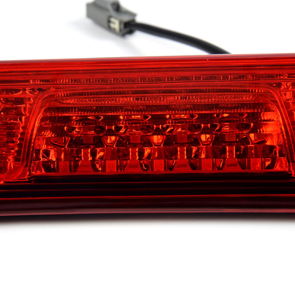 G-PLUS Rear LED Third Brake Light Compatible With 2014-2018 Chevy Silverado/GMC Sierra1500/2500HD/3500,3RD Cargo Led Tail Lamps Chrome Housing,Red lens