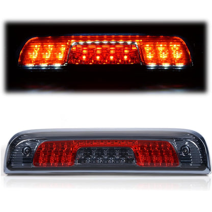 G-PLUS Rear LED Third Brake Light Compatible With 2014-2018 Chevy Silverado/GMC Sierra1500/2500HD/3500,3RD Cargo Led Tail Lamps Chrome Housing,Smoky Red lens