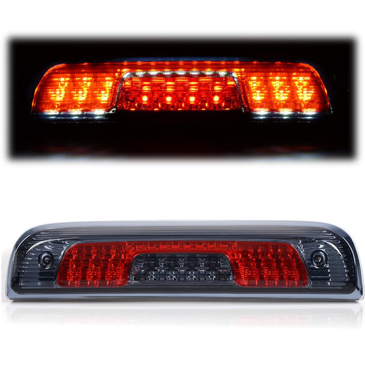 G-PLUS Rear LED Third Brake Light Compatible With 2014-2018 Chevy Silverado/GMC Sierra1500/2500HD/3500,3RD Cargo Led Tail Lamps Chrome Housing,Smoky Red lens