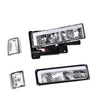 G-PLUS LED DRL headlights, Compatible with 1994 1995 1996 1997 1998 1999 GMC C1500 K1500 Yukon bumper Headlamp, Clear lens Chrome Housing Clear Reflector