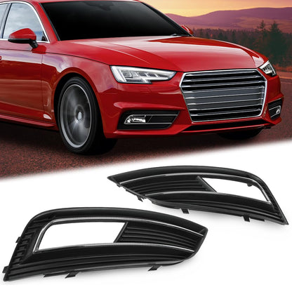 G-PLUS Fog Light Grille Cover Left & Right Compatible with 2013-2016 Audi A4 Quattro 2.0L 8K0807681K 8K0807682K