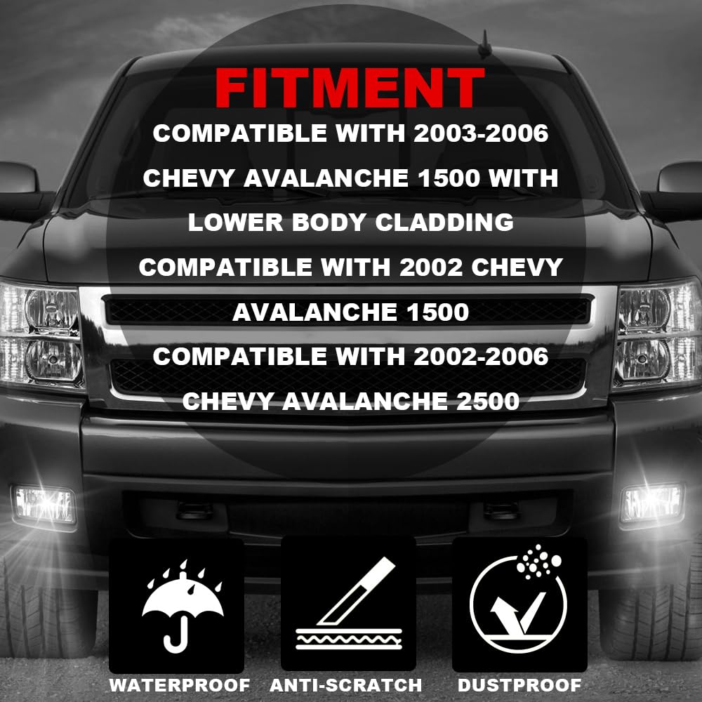 G-PLUS Front Bumper Fog Lights Assembly Compatible with 2002-2006 Chevy Avalanche Driving Fog Lamps Replacement Left & Right Side GM2593141 GM2592141 (2002-2006 Avalanche Clear Lens)