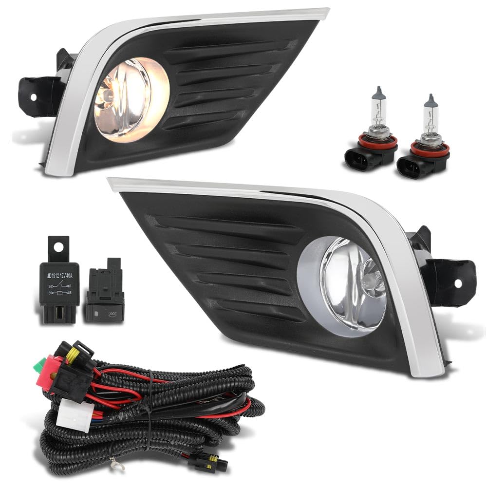 G-PLUS Front Bumper Fog Lights Lamps Assembly L+R & Wiring Harness Compatible with Nissan Altima 4-Door 2016-2018 261558990A