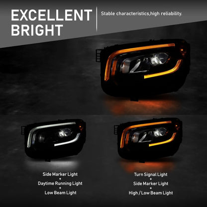 G-PLUS LED Headlight Left Side Compatible with Benz GLB250 2020 2021 2022 2023, Fit Benz GLB35 AMG 2021 2022 2023 MB2502269, 2479064100 Black