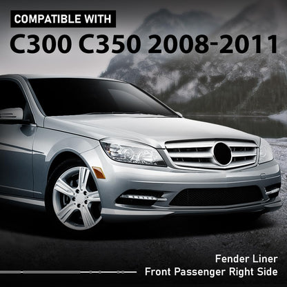 G-PLUS Front Right Fender Liner Compatible with Benz C300 C350 2008-2011 MB1249145, 2046905630