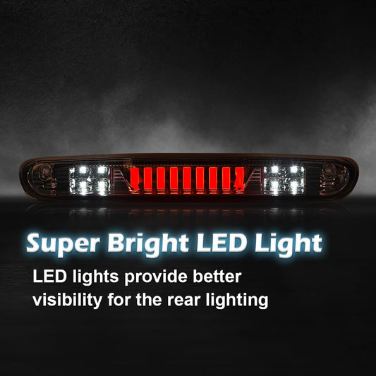 G-PLUS LED Third Brake Light Compatible With 07-14 Chevy Silverado/GMC Sierra,3RD LED Bar Brake/Cargo Light,Type I (Clear lens Chrome Housing Amber Reflector)