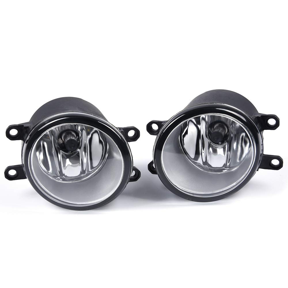 G-PLUS Front Fog Lights Assembly Replacement For 2017-2019 Toyota Highlander Clear Driving Fog Lamps W/Bulbs+Switch+Wire Kit