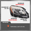 G-PLUS Halogen Headlight Passenger Side Right Compatible with Benz GLK250 Bluetec 4Matic 2013 2014 2015, Fit Benz GLK350 (submodel: 4Matic, Base) 2013-2015 2048204239, MB2503203 Black