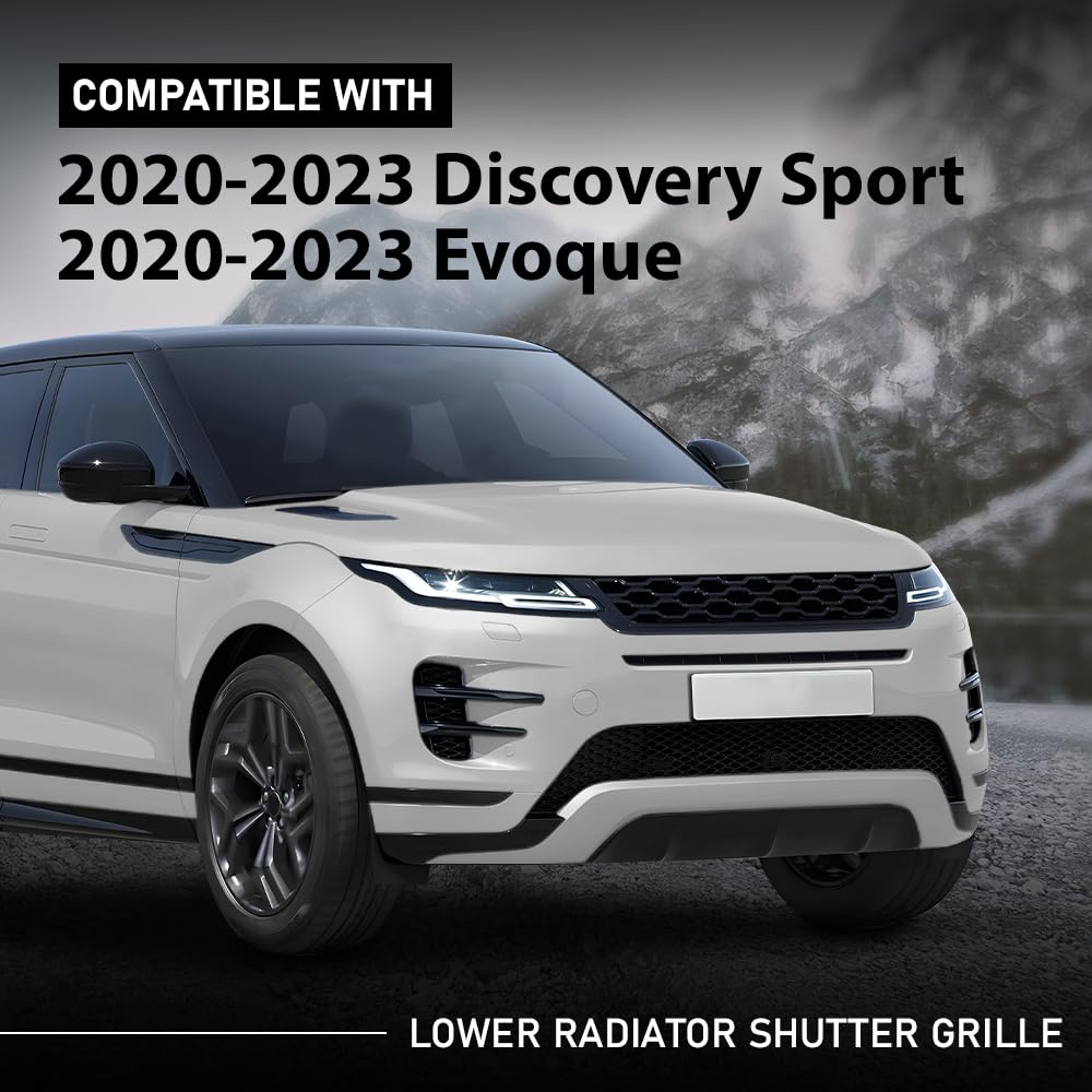 G-PLUS Lower Radiator Shutter Grille Assembly Compatible with Land Rover Discovery Sport 2020-2023,Fit Land Rover Range Rover Evoque 2020-2023