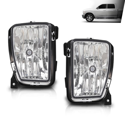 G-PLUS Fog Light Compatible With Dodge Ram 1500 Pickup 2013-2018,(NOT For Rebel Models),Driving Clear Fog Lamps w/Bulbs Pair