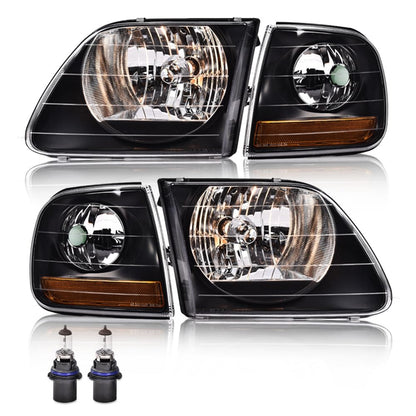 G-PLUS Headlights Assembly Compatible with Ford F150 1998-2003, Fit Ford Expeditio 1997-2002 Headlamps