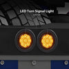 G-PLUS 2pcs Amber 2 Inch Round 9 LED Side Marker Lights Truck Trailer Lamp Fit for Most 12V Trailers Buses Trucks Trailers Lorries RVs