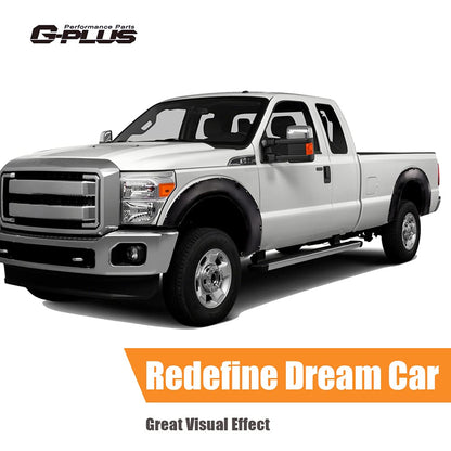 G-PLUS 4PCS Fender Flares Compatible with Ford F250 F350 Super Duty 2011-2016 Styleside Models Only with 81.8" / 98.0" Bed (NOT Fit Dually & Flareside Models), Smooth Pocket Riveted