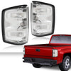 G-PLUS Tail Lights w/Bulbs Compatible with Chevy Silverado 1500 2014-2018/Fit Silverado 2500 HD 3500 HD 2015-2019 w/o Wiring Harness Clear Lens Chrome Housing Brake Lamp Rear LightsAssembly