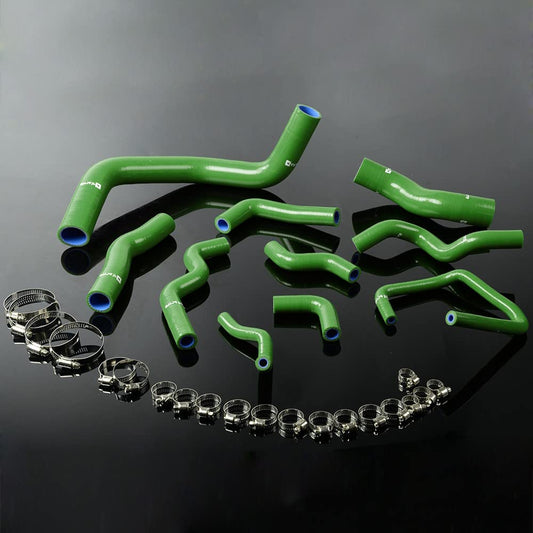 G-PLUS Silicone Radiator Hose Kit Compatible With Nissan Silvia 200SX 240SX S13 S14 S15 SR20DET,Green
