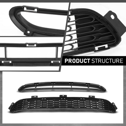 G-PLUS Front Lower & Center Bumper Grille 2PCS, Compatible with Kia Sorento 2014-2015 865611U500, 865221U500, 86561-1U500, 86522-1U500, 865622P500, 865222P500