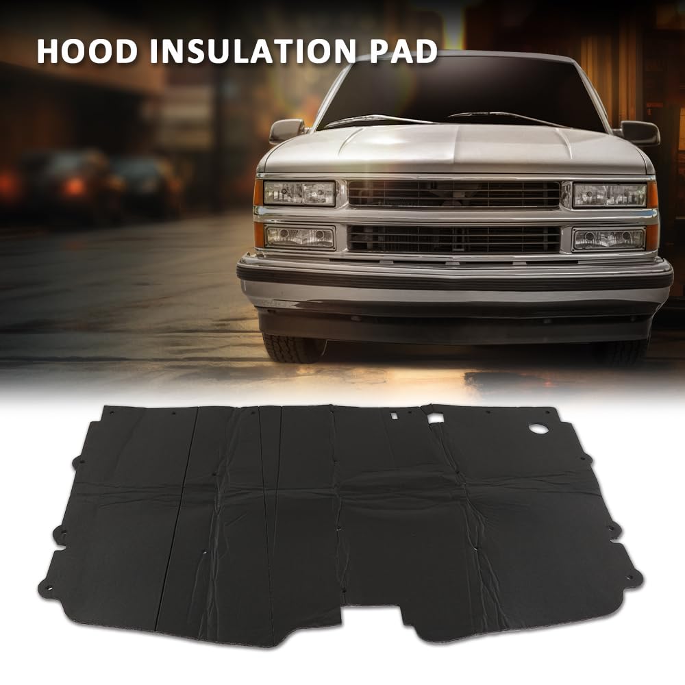 G-PLUS Hood Insulation Pad 1/2" with Clips Compatible with Chevy GMC C1500 C2500 C3500 and Suburban 1988-1998