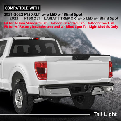G-PLUS LED Tail Light Rear Brake Lamp Left Compatible with Ford F150 XLT 2021-2023 w/Blind Spot Fit for w/Factory Incandescent Model ML3Z13405C, ML3Z-13405-C Red Lens