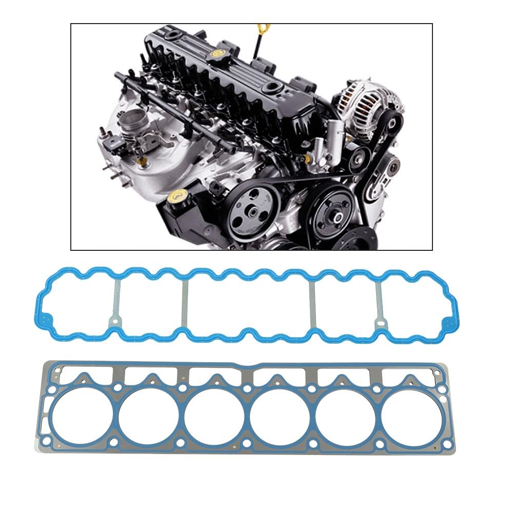 G-PLUS Head Gasket Set Bolts Compatible with Jeep Cherokee 1999-2001 /Fit Jeep Grand Cherokee 1999-2003 /Fit Jeep TJ Wrangler 1999-2003 4.0L 242CID L6 OHV HS9076PT-4, ES71102