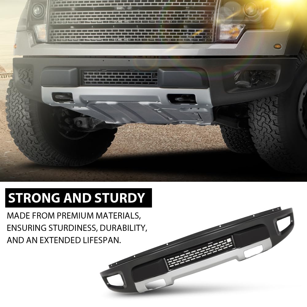 G-PLUS Front Bumper Grille Kit Compatible with Ford F150 SVT Raptor Crew Cab Pickup 4-Door 2011-2014 8PCS, AL3Z17757APTM AL3Z17E811A FO1042139, Black