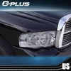 G-PLUS Headlights Assembly Fit 2002-2005 Dodge Ram 1500 2500 3500 Bumper Headlamp Smoky lens Chrome Housing Clear Reflector