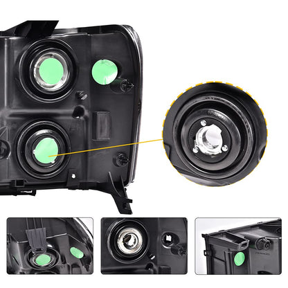 G-PLUS Headlights Assembly Compatible with GMC Sierra 1500 2007-2013 /Fit GMC Sierra 2500HD 3500HD 2007-2014 Headlamps Left and Right Smoky Lens Black Housing Clear Reflector,faros delanteros