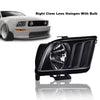G-PLUS Headlight Compatible with Ford Mustang 2005-2009 Halogen Right Passenger Side Clear Lens Black Housing Clear ReflectorBumper Headlamps,faros delanteros