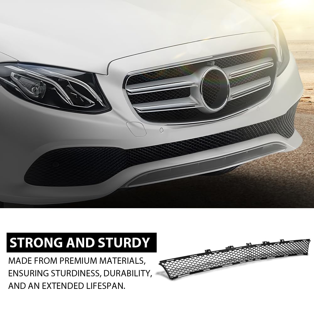 G-PLUS Bumper Grille Front Center Fit Benz E300 E350 E400 E450 (submodel: 4Matic, Base) 2017-2020 For Models With Luxury Package, Center, Sedan 2138850622